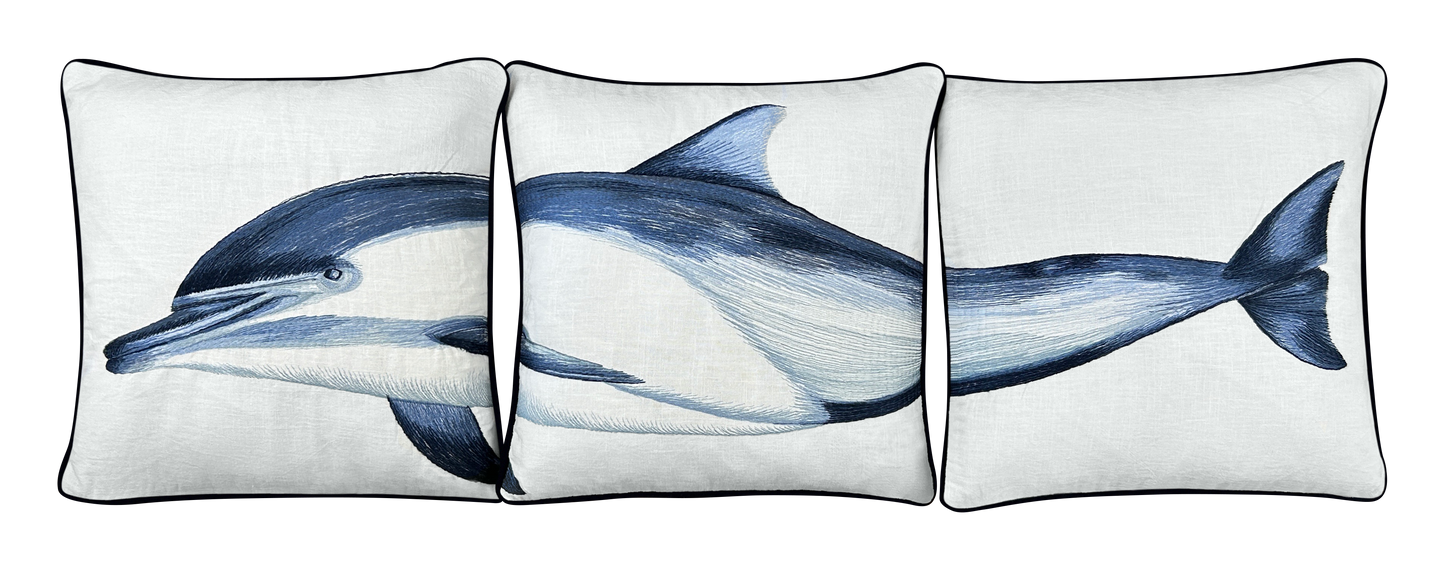 Margaritaville Dolphin Embroidered 3 Piece Pillow Cover Set