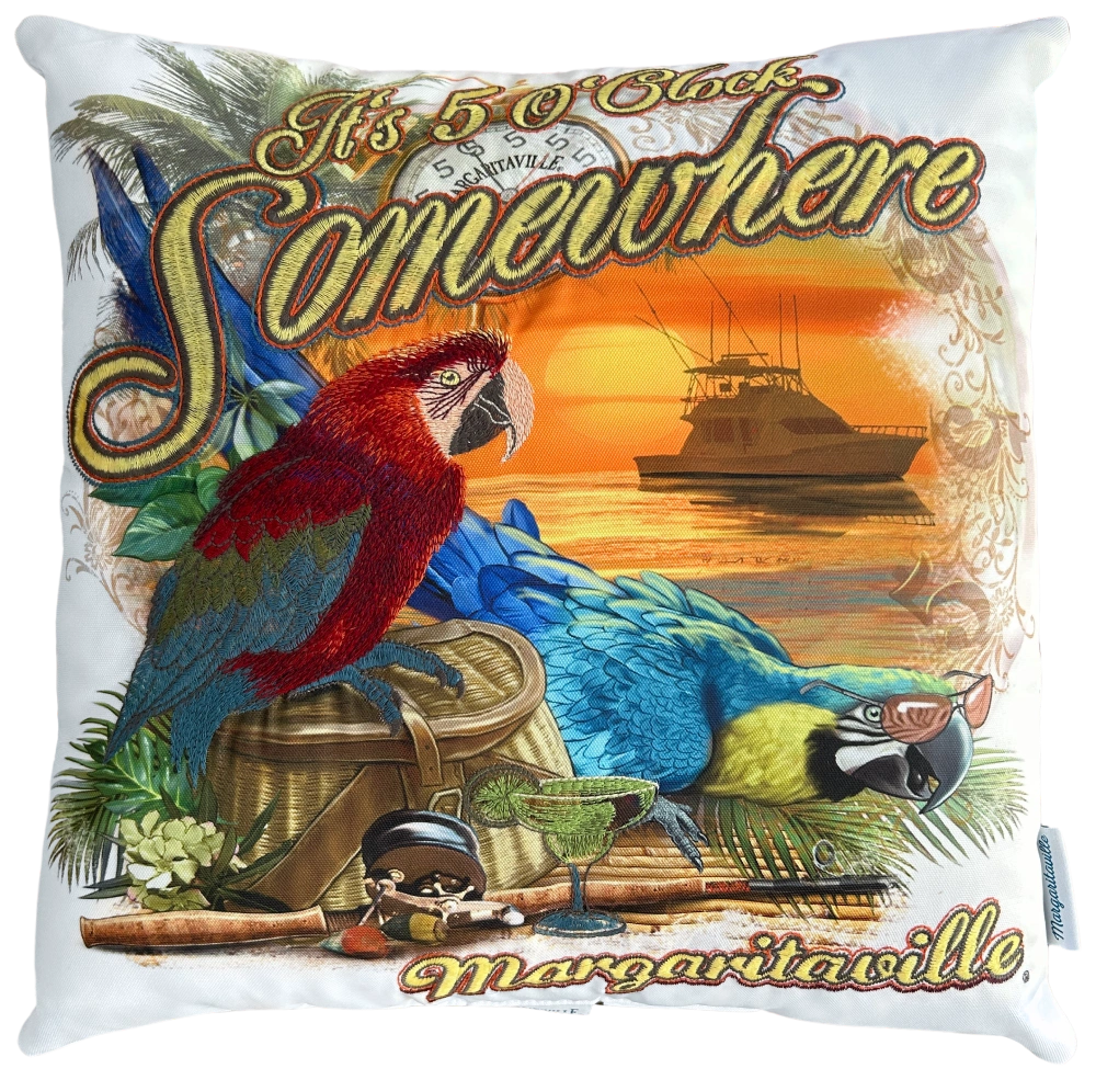 5 O'Clock Parrot Outdoor Pillow