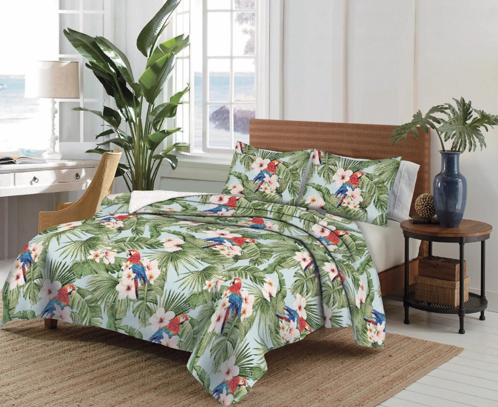 Parrot Cove 3pc Quilt Set
