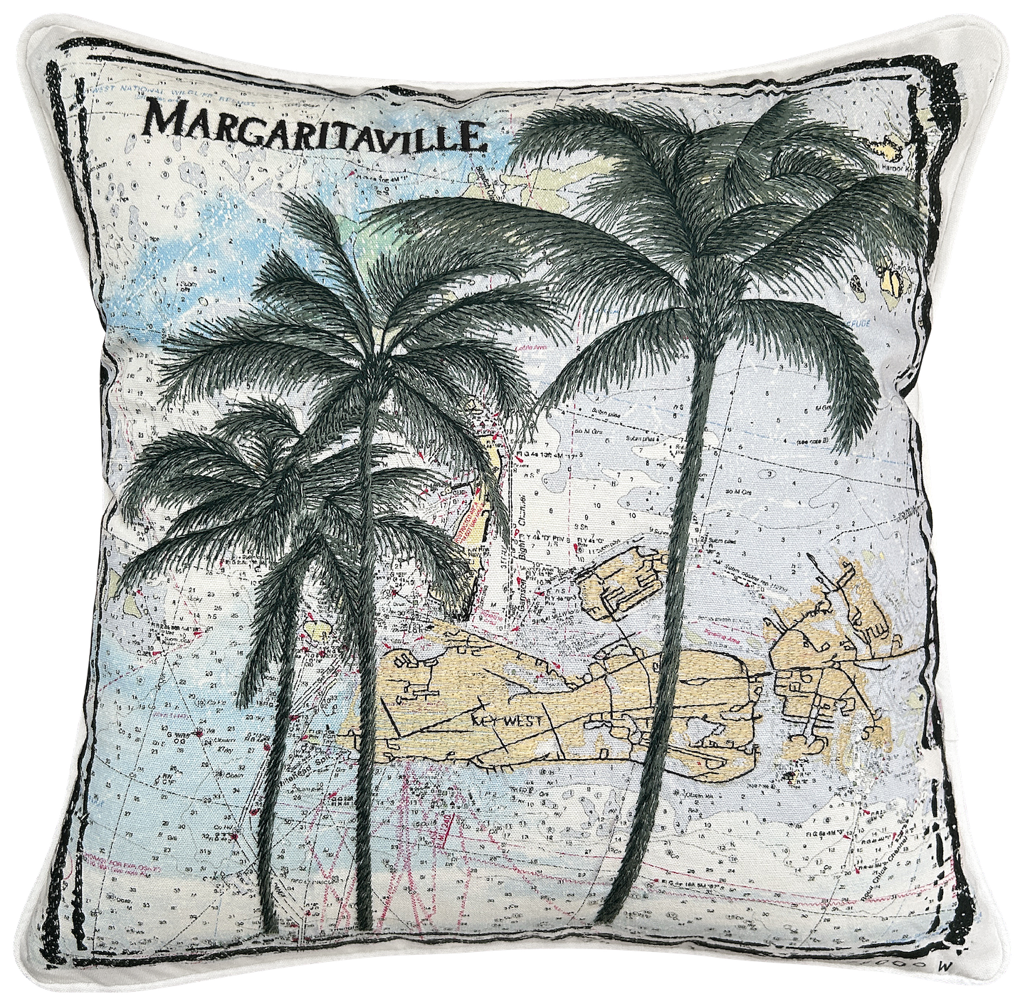 Margaritaville Key West Embroidered Pillow Cover